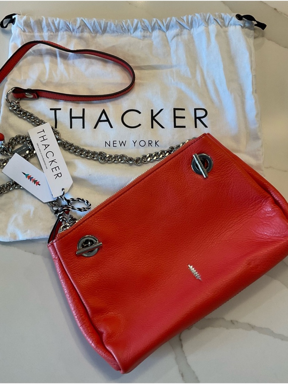 THACKER NEW YORK Leather Chain Crossbody Bag